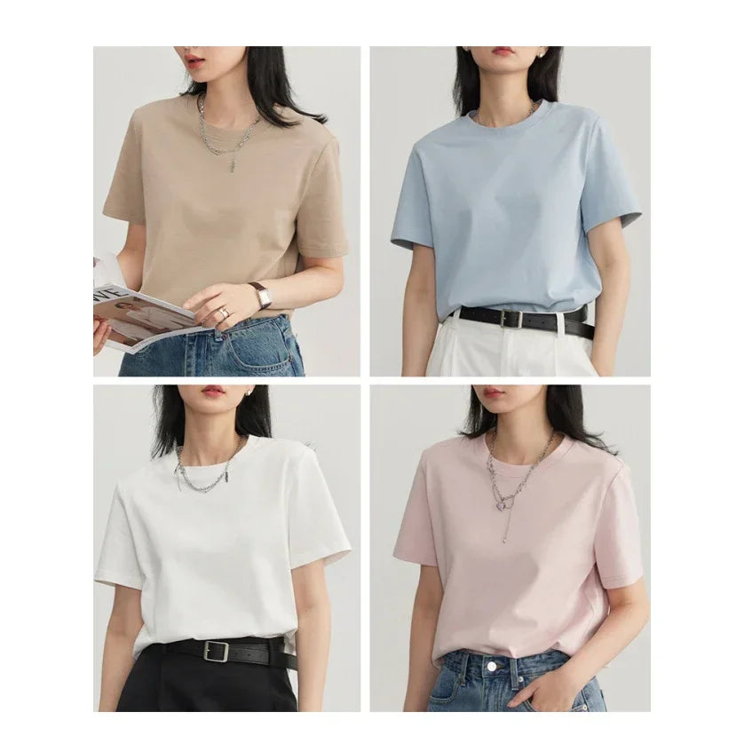CHIC VEN Women's Tees Basic O Neck Short Sleeve Pullover T-shirt for