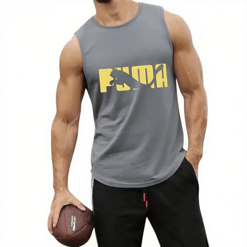 2026 New Men's Leopard Logo Tank Tops Casual Sleeveless Shirts Summer