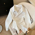 Designer Irregular Long sleeve Polo Shirt Women Tunic White Elegant