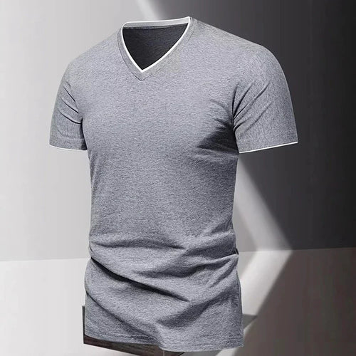 V-neck Short Sleeved Men's T-shirt, Men's Sports and Leisure T-shirt,