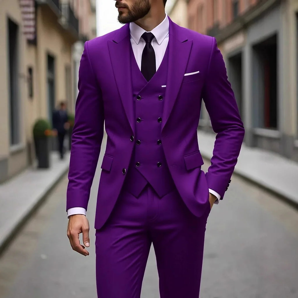 Classic Wedding Tuxedos Slim Fit Bridegroom For Men 3 Pieces Groomsmen