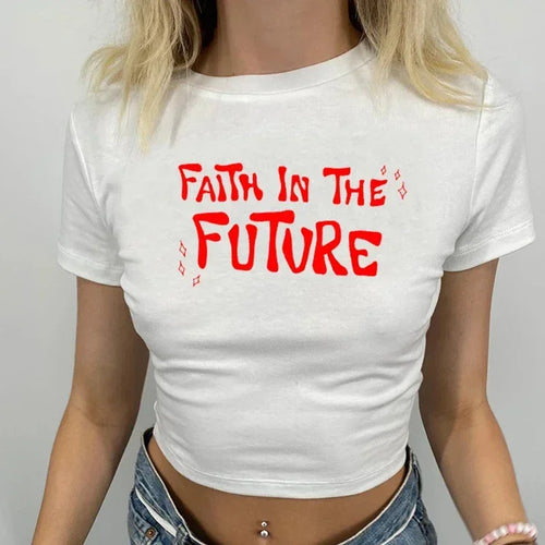Faith in The Future Band Tours T Shirt Women Sexy Party Cropped Tops O
