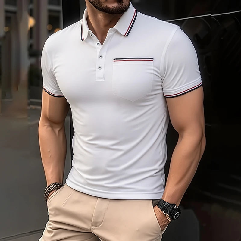 2025 Men's Polo Summer Short Sleeve Casual Breathable Comfortable Polo