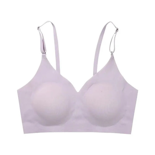 1 Pcs Seamless Wireless Bras, Soft & Comfy Solid Bra With Removable