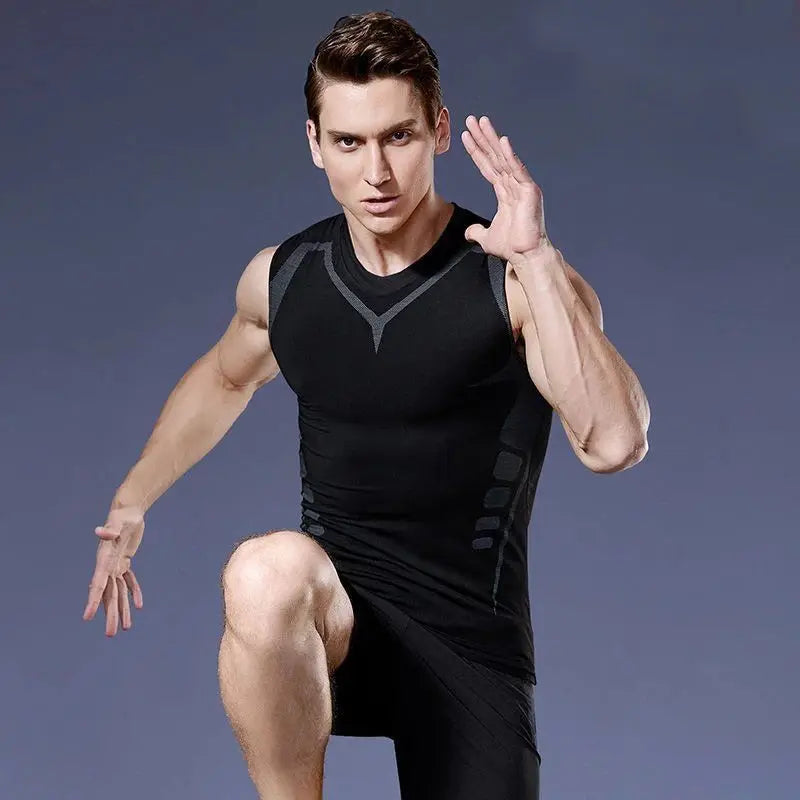 Compression Tank Top Men Gym Shirt Sleeveless Quick Dry Printing