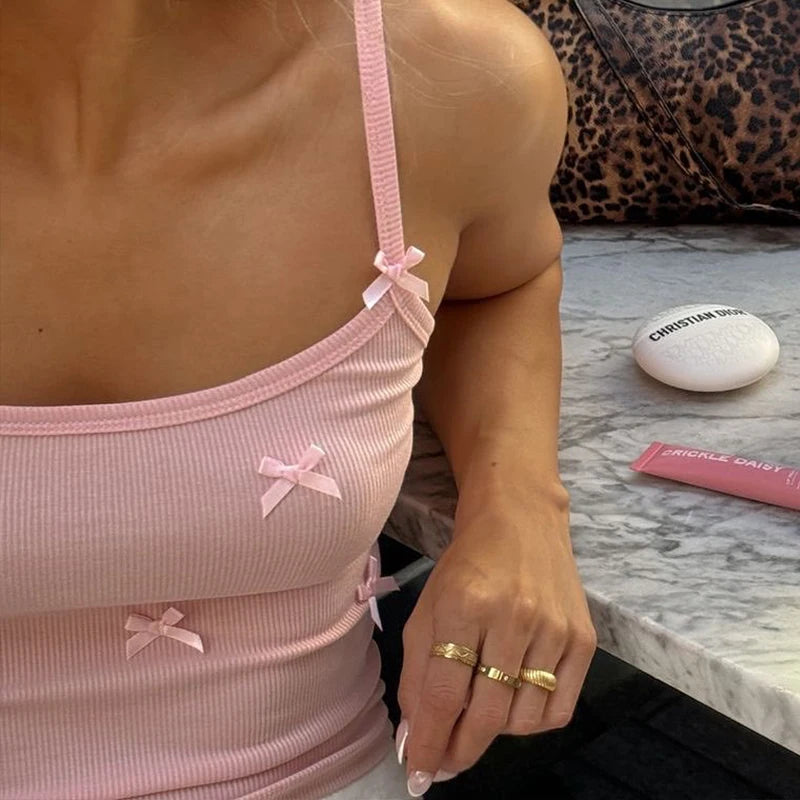 Camisole For Women Summer Clothes Crop Tops Basic Elastic Sleeveless
