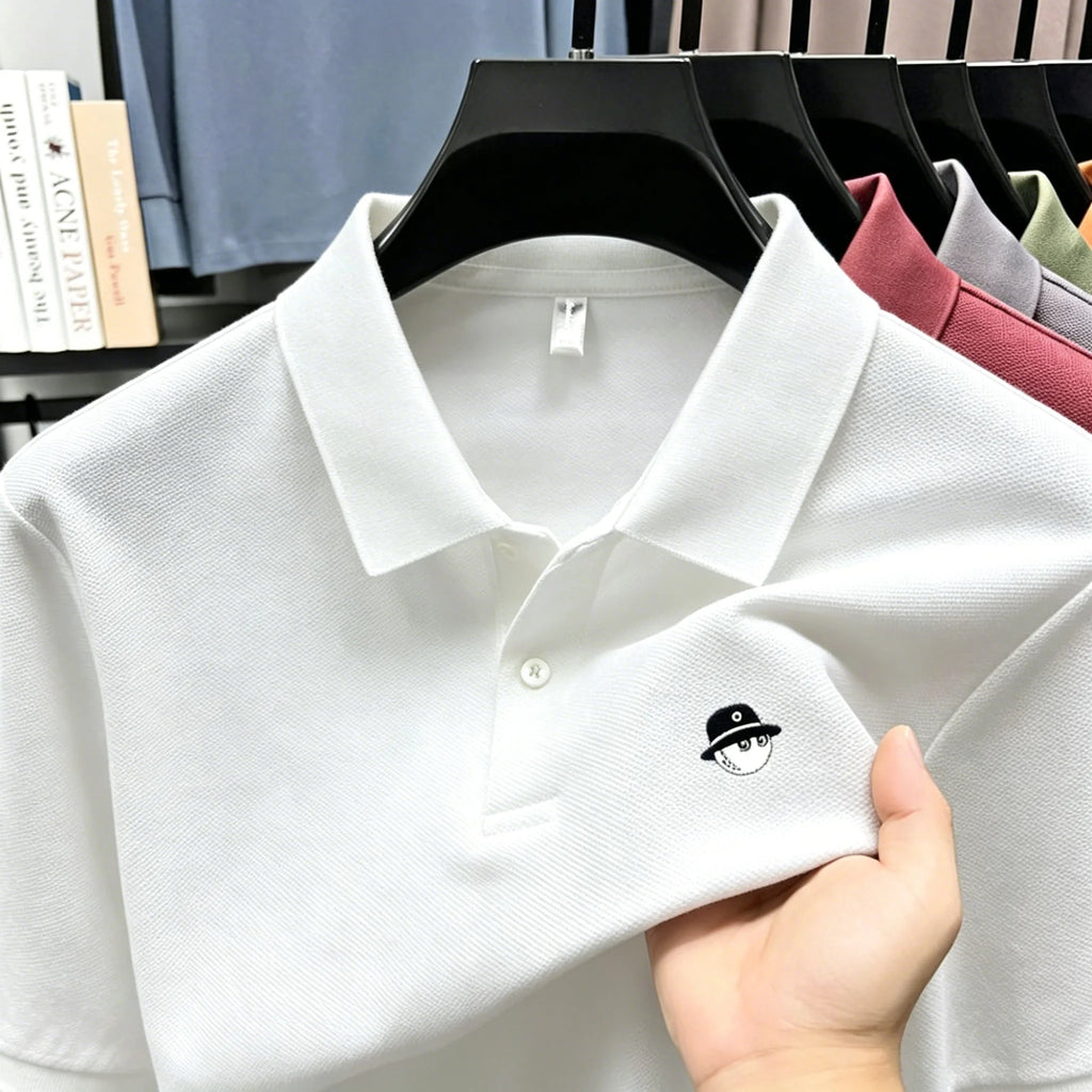 Men's Summer High-End Golf Short-Sleeved Polo Shirt with Collar,Solid