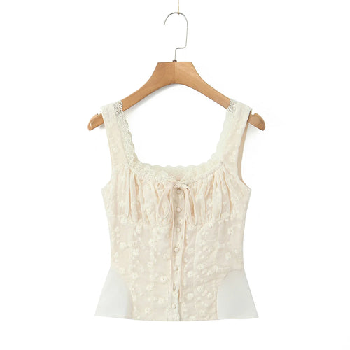 2024 Apricot Spliced Lace Bow Ruched Chest Embroidery Sexy Corset