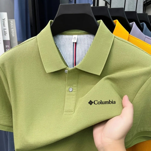 100% pure cotton 2026high-end brand men's short sleeve polo shirt