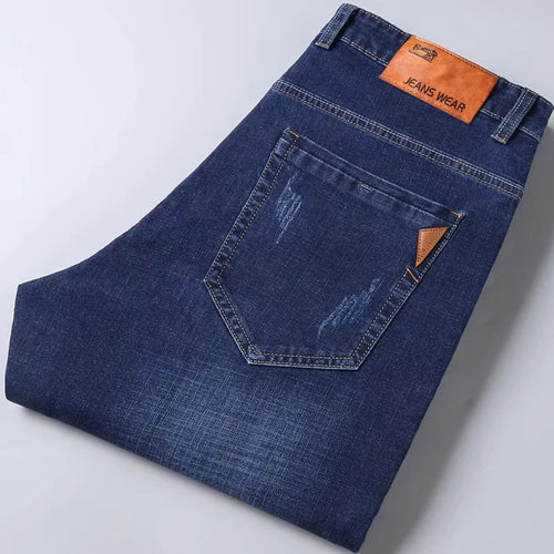 2026 New Korean Men's Casual Long Jeans Classic Man Straight Denim