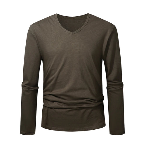 100% Cotton Men T Shirt Long Sleeve High Quality Male Tshirt Casual