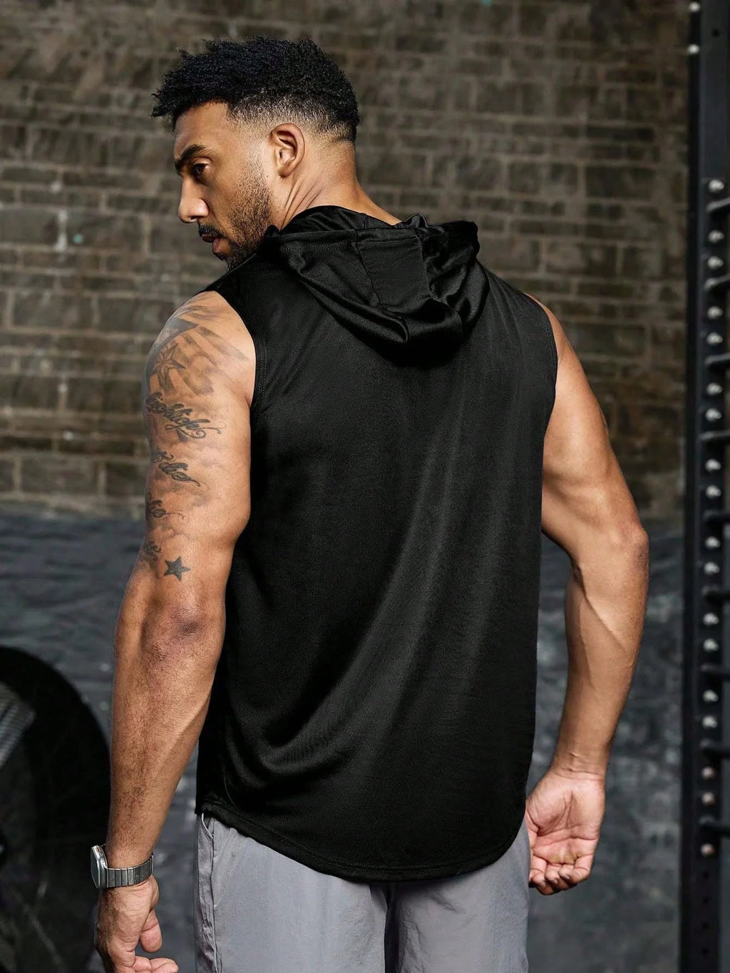 Men's Sleeveless Hoodie Tank Top 4-Color Optio Solid Gym Workout