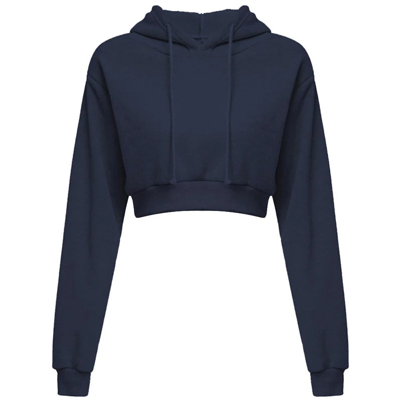 New Fashion Women Hoodie Sweatshirt Short Top Coat Sport Pullover