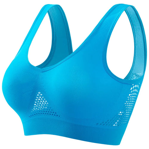 Women's Plus Size Breathable Mesh Sports Bra Ladies Seamless Non-wire