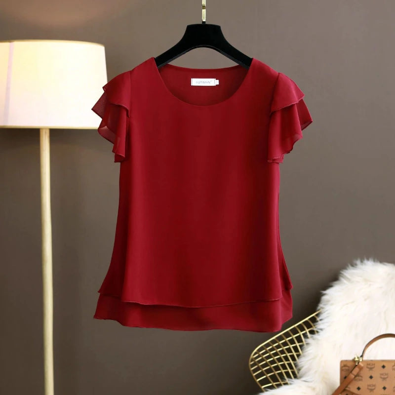 Fashion Brand Summer Oversized Loose and Thin Casual Blouse Top Short