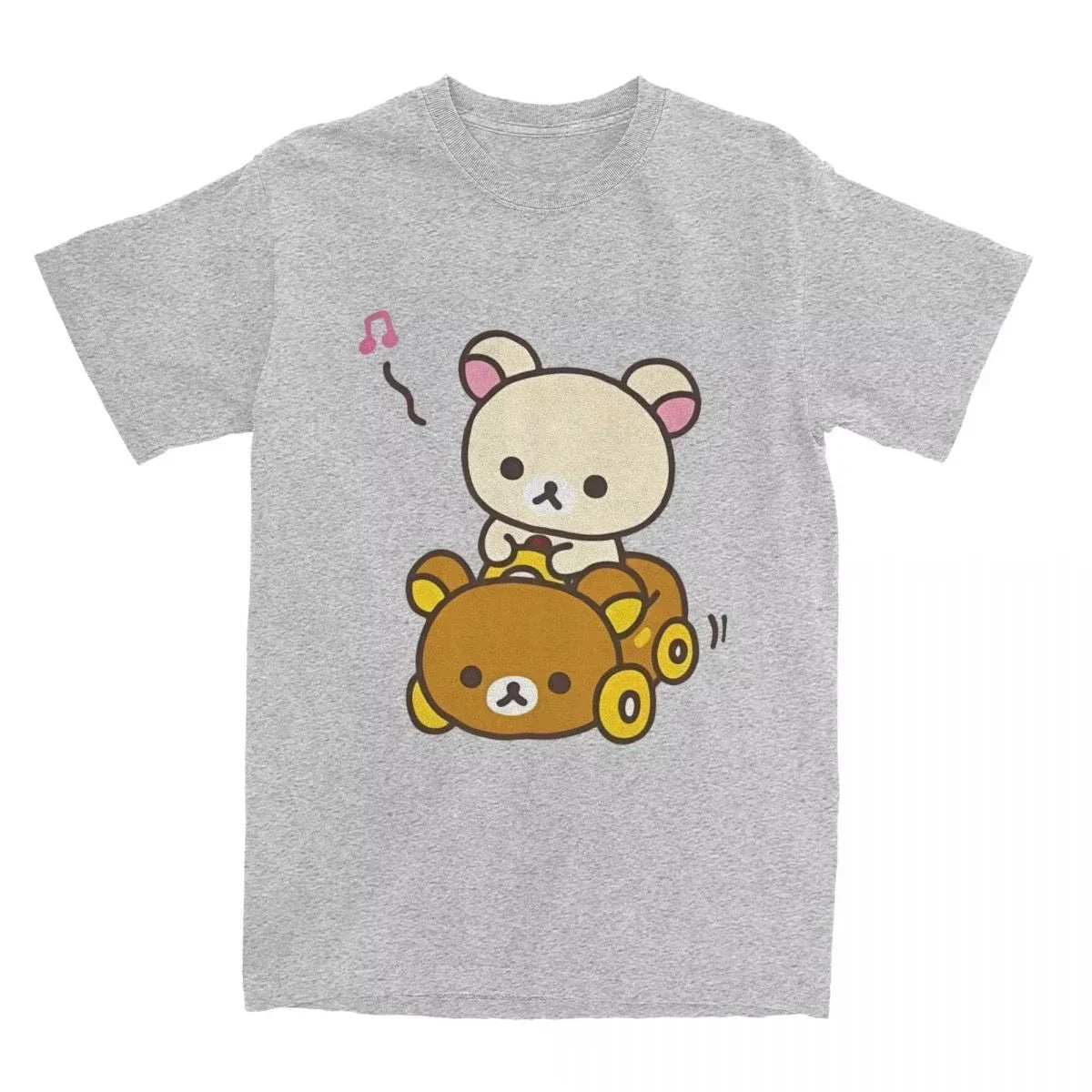 Round Neck Short Sleeve T-shirt for Men and Women with Car Hipster