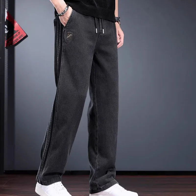 Korean Men'S Jeans Fashion Casual Pants Retro Men'S Straight Leg Pants