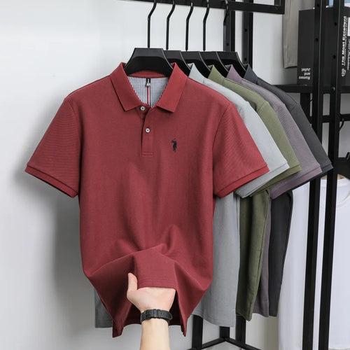 100% pure cotton men's breathable short sleeve T-shirt high-end luxury