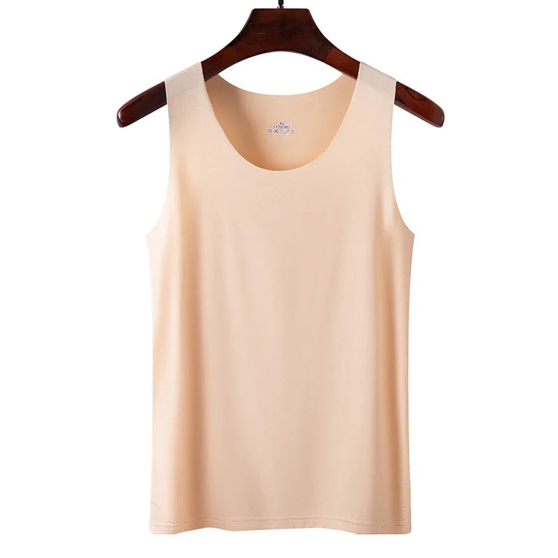 1pcs Ice Silk Tank Tops Seamless Mens Vest Sleeveless Sport Bodysuit