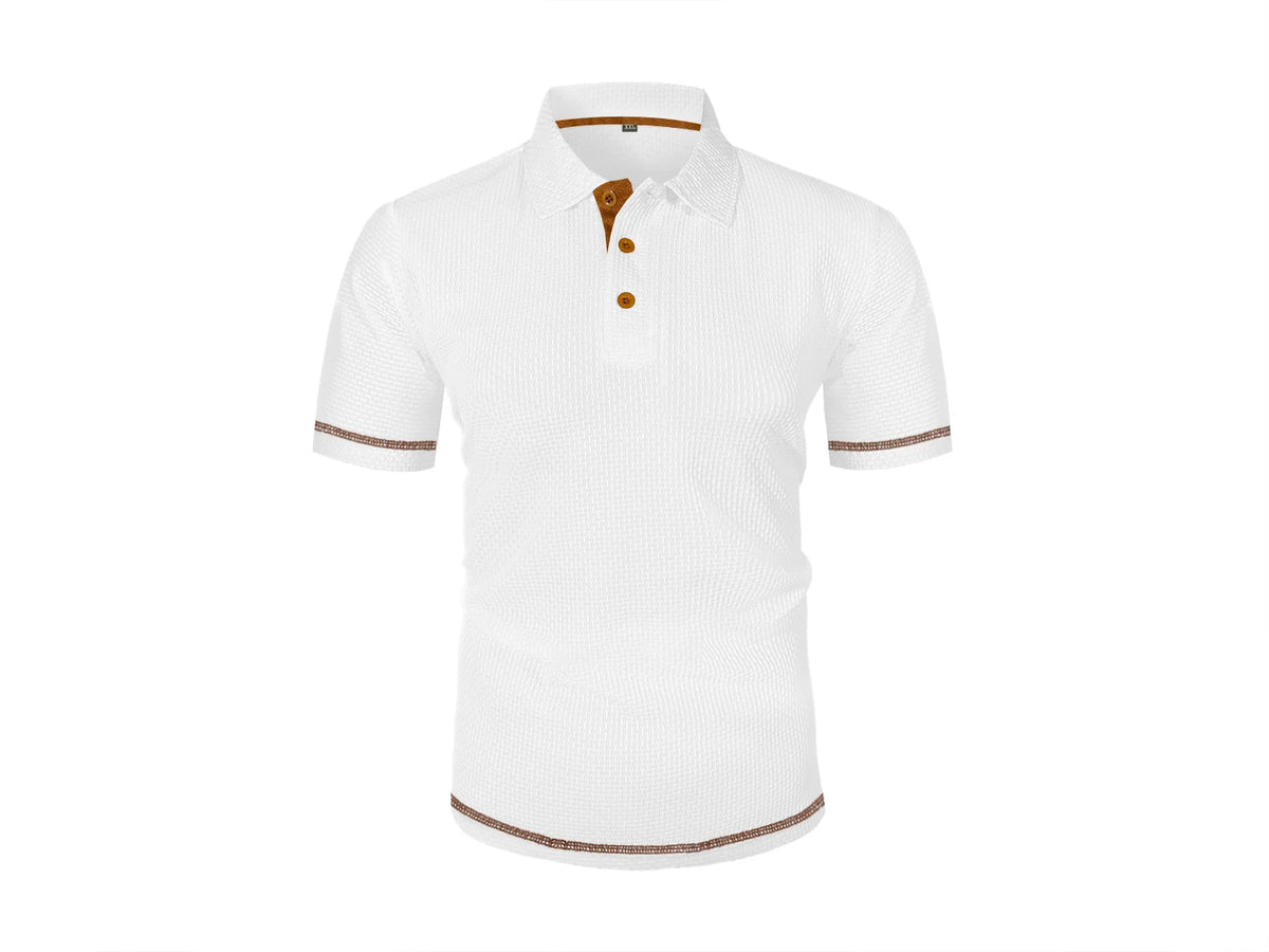 Summer ice silk lapel men's short-sleeved T-shirt men's clothing top