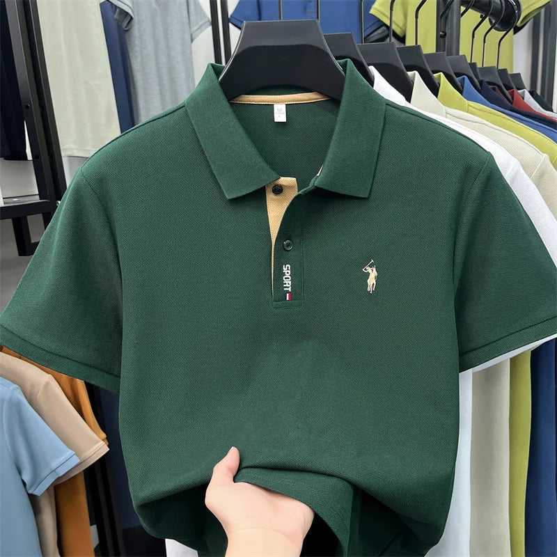 100% cotton high-end brand short sleeve polo shirt men's fashion