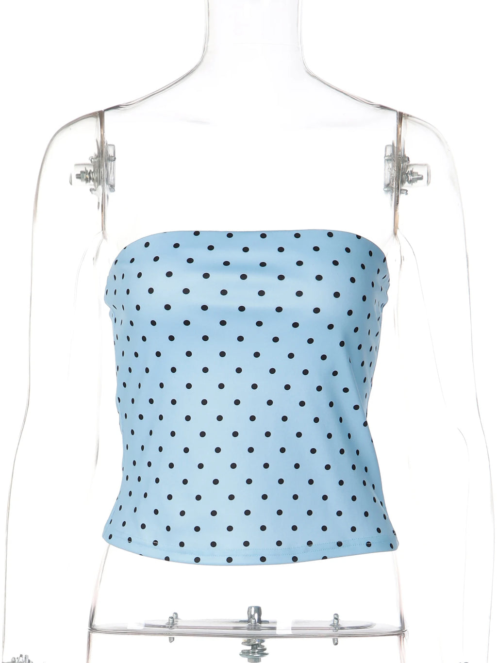 Hugcitar 2026 Polka Dot Print Strapless Backless Sexy Crop Tank Top