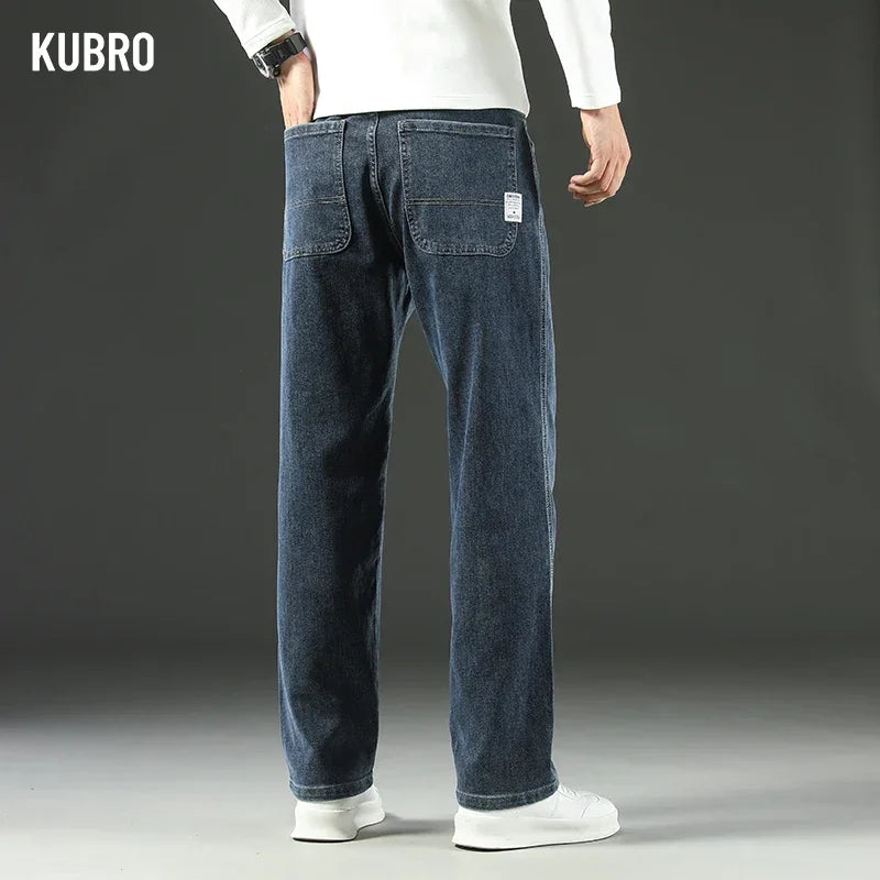 KUBRO 2025 New Autumn and Winter Men's Jeans Loose Comfortable