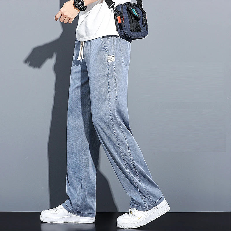 2024 Spring/Summer New Soft Lyocell Fabric Men's Jeans Thin Loose