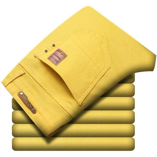 2024 Autumn New Men's Bright Stretch Fit Jeans Trendy Denim