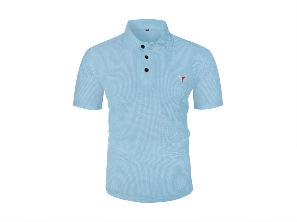 Summer ice silk lapel men's short-sleeved T-shirt, men's top