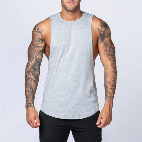 Men's Gym Clothing Summer Fitness Cotton Tank Top Men Jogging