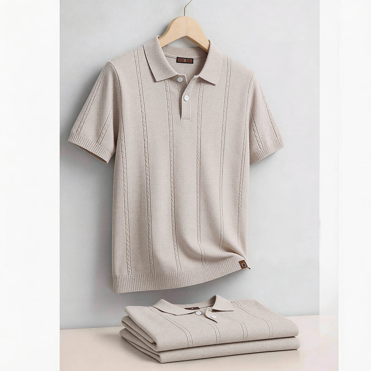 AIOPESON Men's Stripe Golf Polo Shirt Old Money Cool Silk Fabric Short
