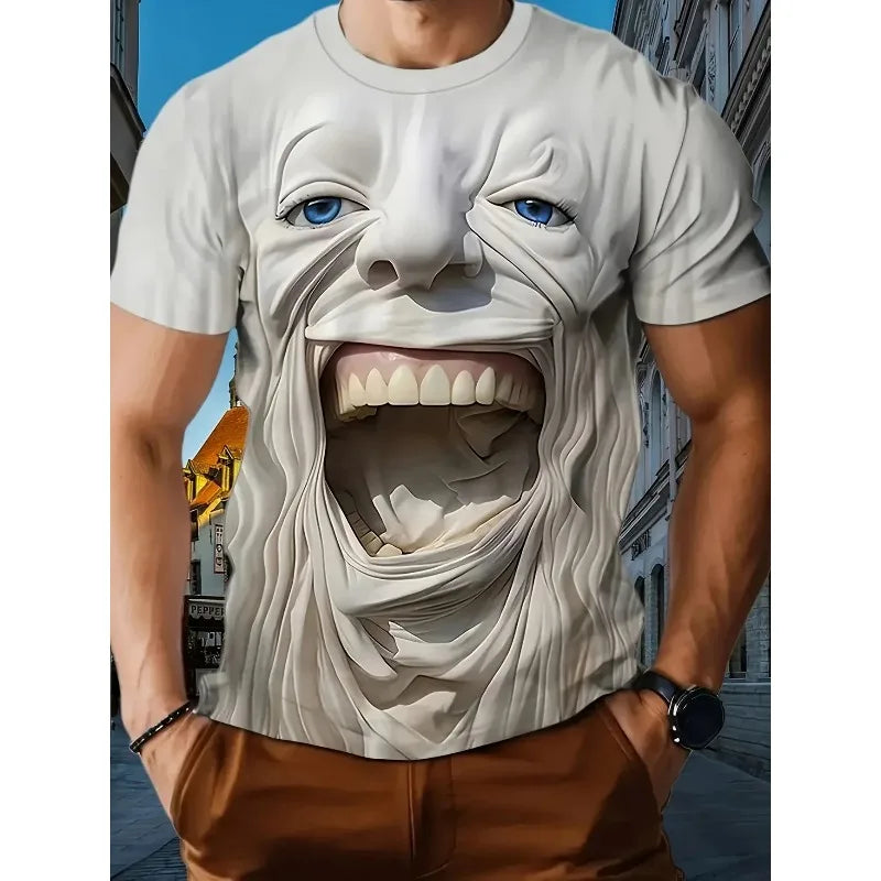 Summer Fun for Men's T-Shirt 3D Graphic Abstract Stylish O-Neck Short