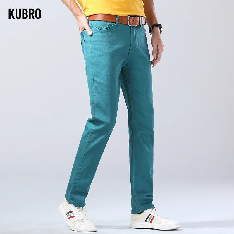 2024 Autumn New Men's Bright Stretch Fit Jeans Trendy Denim