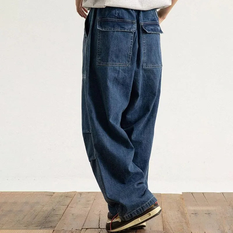 Spring And Autumn Japanese Style Oversized Straight Leg Jeans Loose