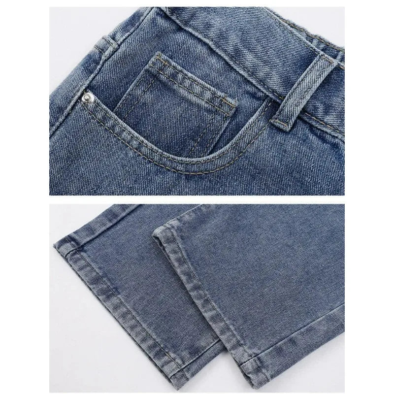 2026 New Korean Men's Casual Long Jeans Classic Man Straight Denim