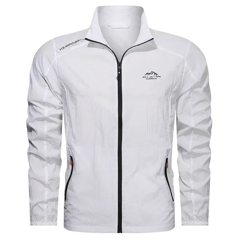 UPF100+ Men Summer Windbreaker Zip Pockets Uv Sun Protection Jackets
