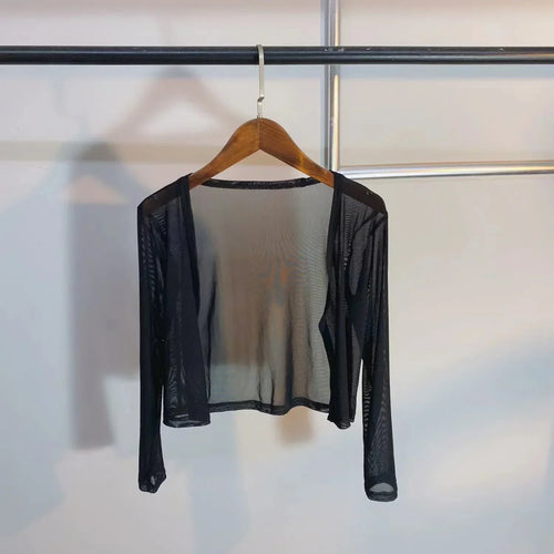 Ice Silk Mesh Cardigan Korean Fashion Sunscreen Top Spring Summer