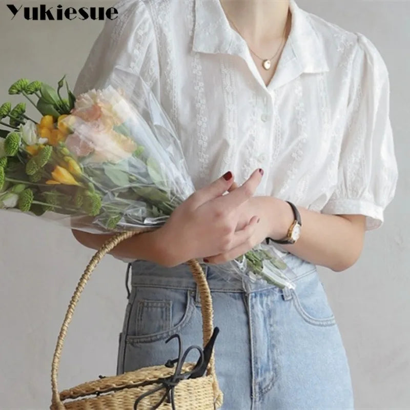 Shirts Women All-match V-Neck blouse shirts and tops  Korean Style