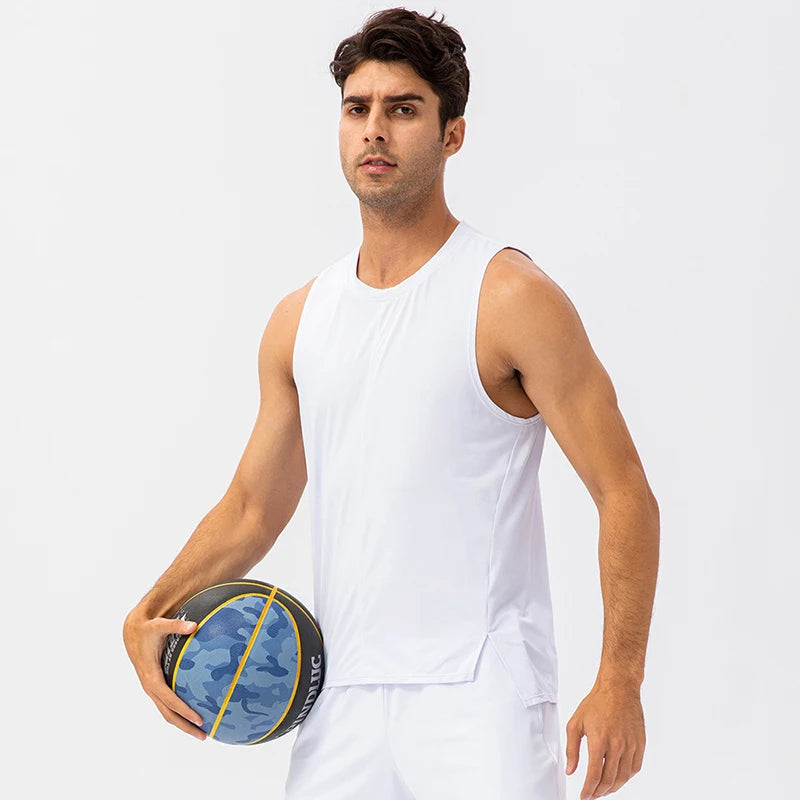 Men's Summer Fitness loose Running Vest Quick Dry Breathable Gym