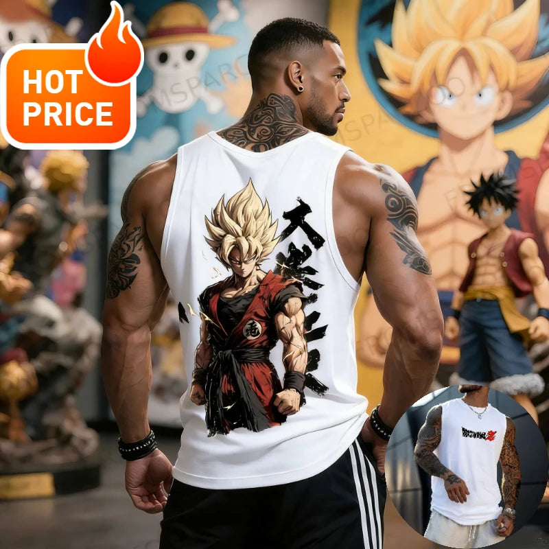 Anime Super Saiyan Son Goku Dragon Ball Gym New  Harajuku Summer Men