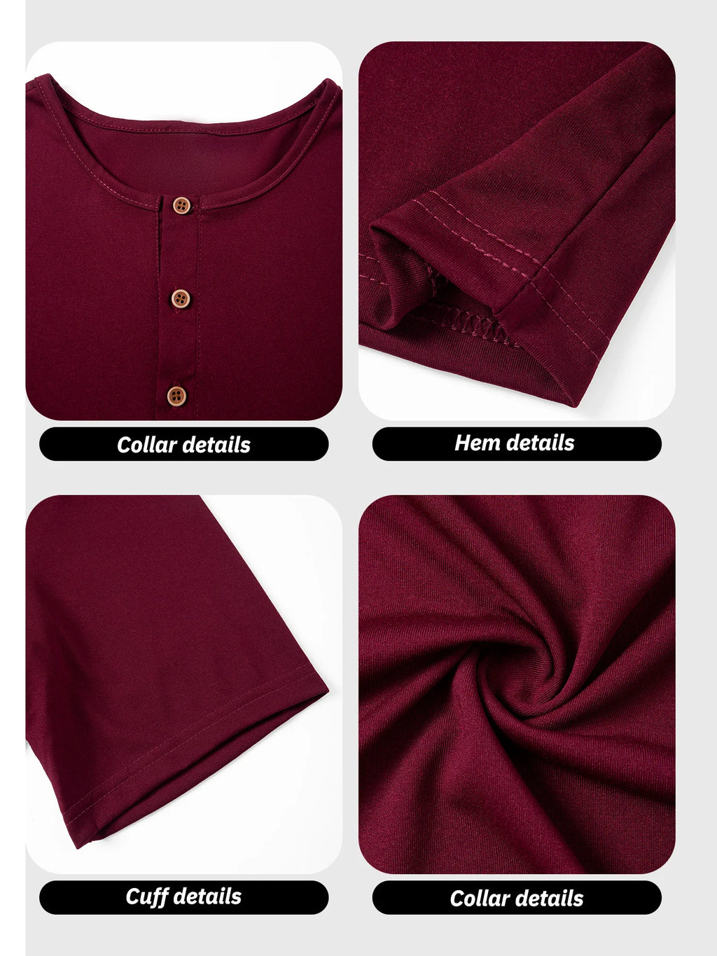 Men Henley Neck Short Sleeve T-Shirt Breathable Lightweight Quick Dry
