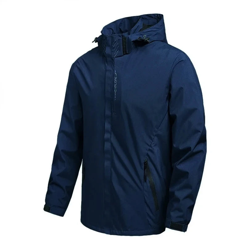 Men's Outdoor Waterproof Raincoat Lightweight Cycling Coat with Hood
