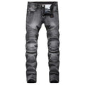 Men's New Casual Motorcycle Jeans Hip Hop Street Riding Stretch Slim