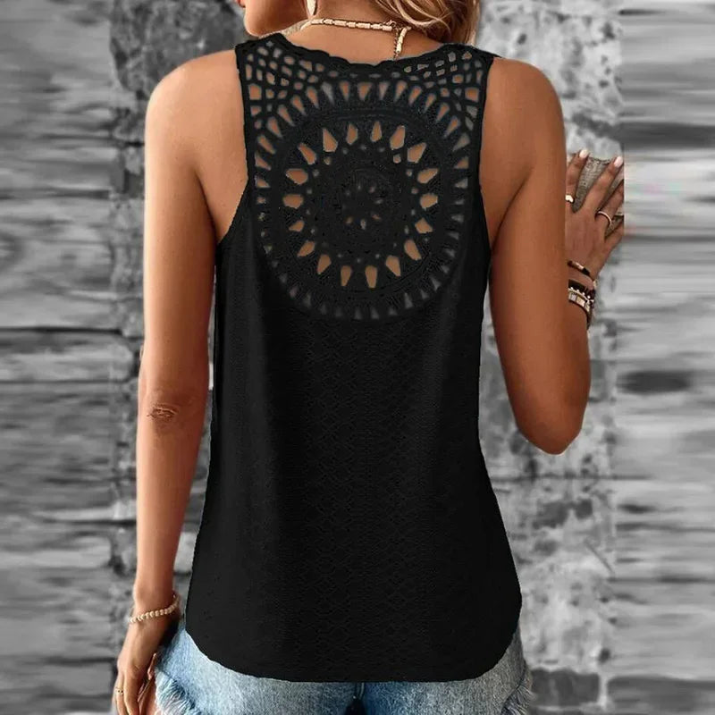 Fashion Women Casual Vest Sleeveless Shirts For Women Elegant Backless