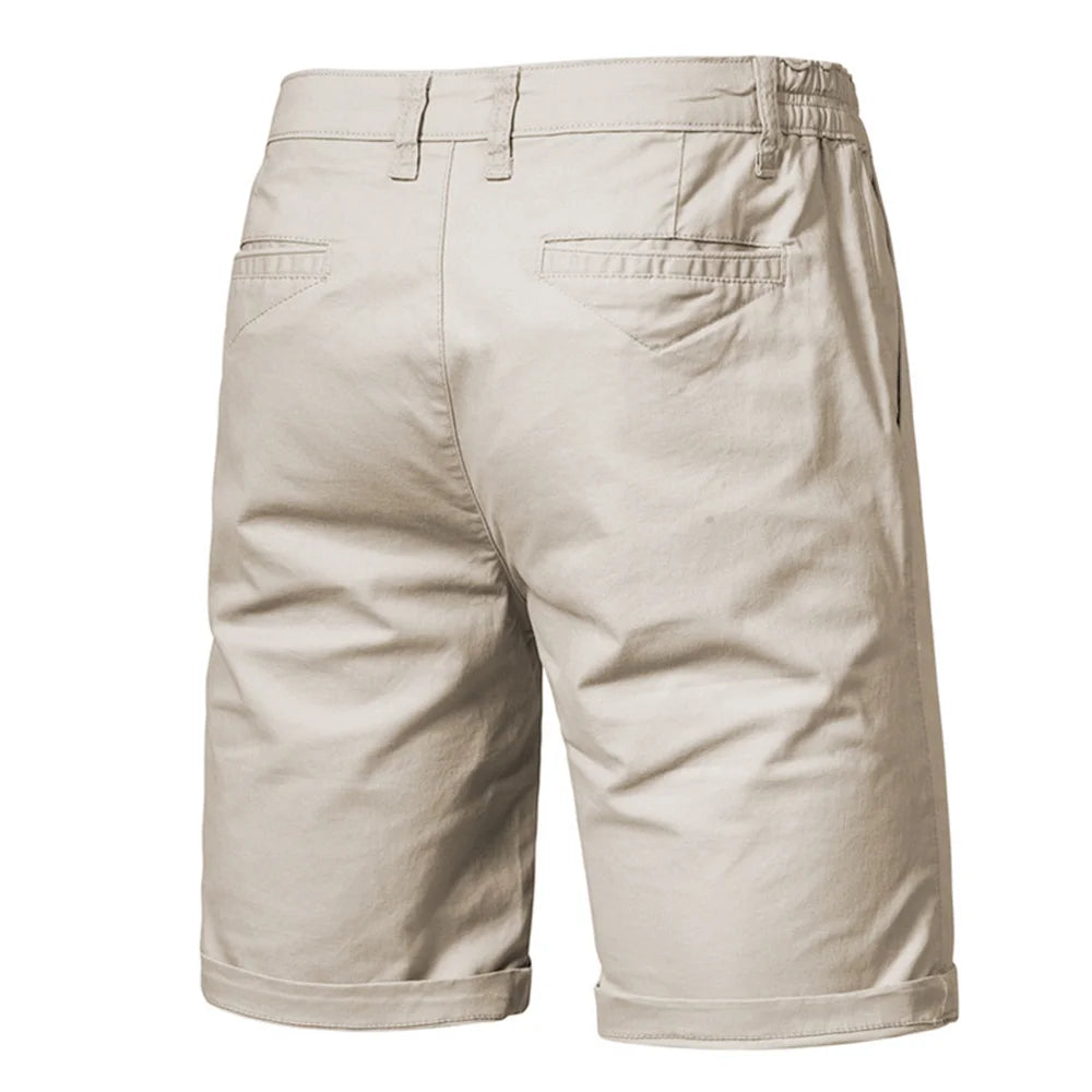 2021 New Summer 100% Cotton Solid Shorts Men High Quality Casual Business Soci