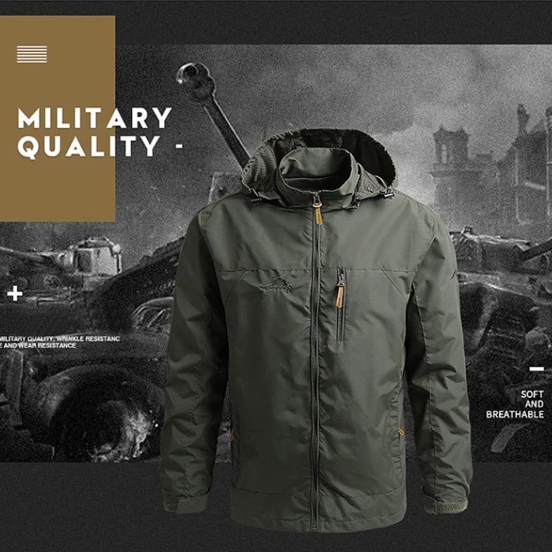 Windbreaker Men Tactical Jacket Waterproof Outdoor Hooded Coat Sports