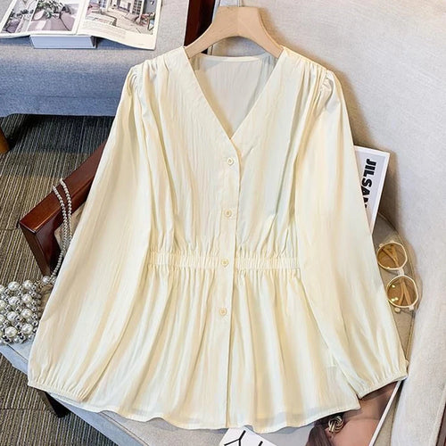 200 Pounds Plus Size Office Lady Shirt And Blouse Solid Top Women