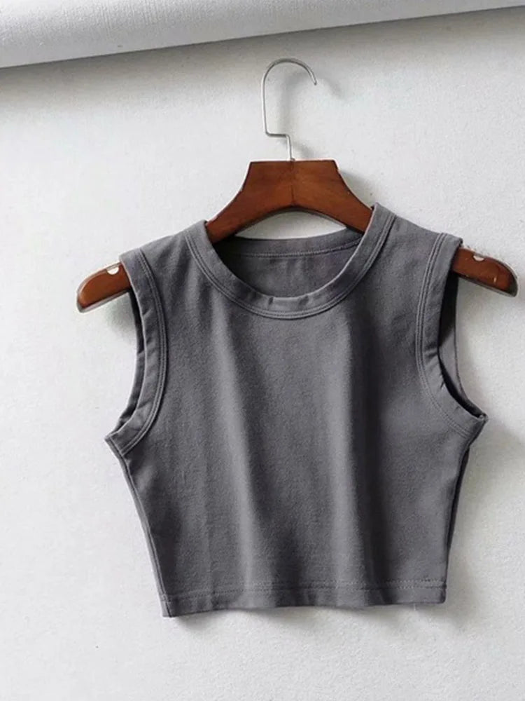 2024 Summer vintage white crop tops women biker black punk sexy tank