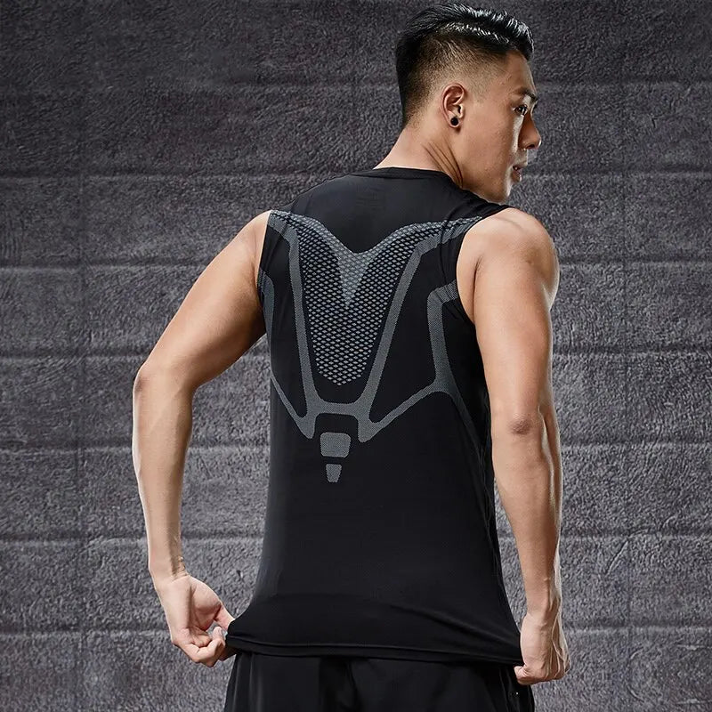 Sports Vest Men's Running Short-sleeved Quick-drying Sleeveless Ice